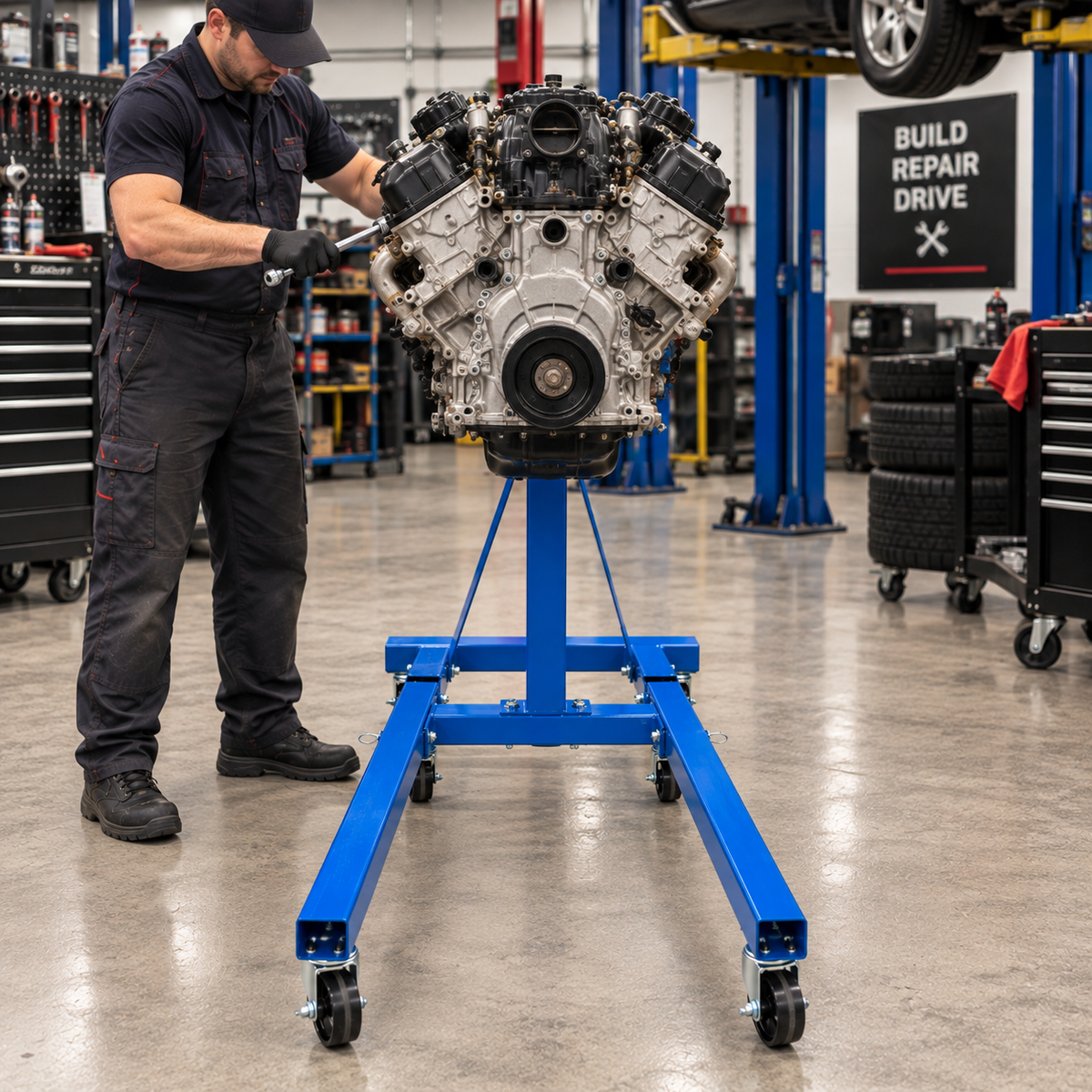 Taurus Legend 910kg Engine Stand 2000lb with Rotary Handle for Precise Angle Adjustment - view 6