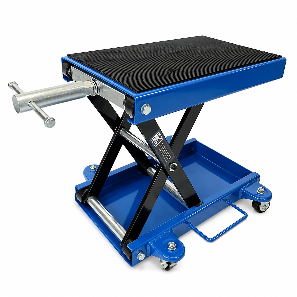 500kg Mobile Motorcycle Scissor Lift Jack ATV Motorbike Stand On Wheels Blue