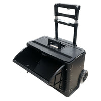 Lockable Rolling Tool Box on Wheels 3 Compartment Combination Telescopic Handle