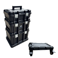 4 in 1 Mobile Tool Box Rolling Tool Chest ABS Storage w Lockable Castors