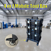 4 in 1 Mobile Tool Box Rolling Tool Chest ABS Storage w Lockable Castors