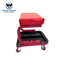Mechanic Rolling Creeper Seat Mobile Garage Work Stool Tool Storage 150kg Load