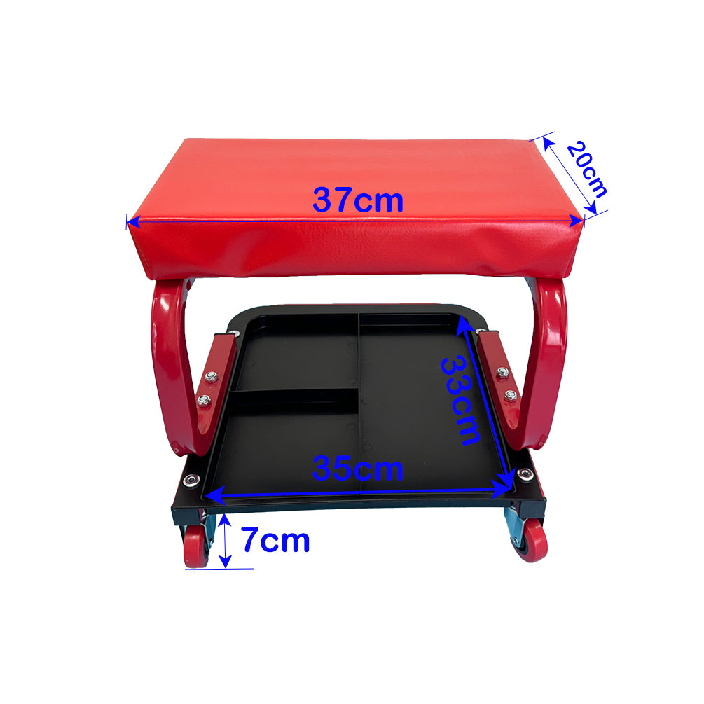Mechanic Rolling Creeper Seat Mobile Garage Work Stool Tool Storage 150kg Load