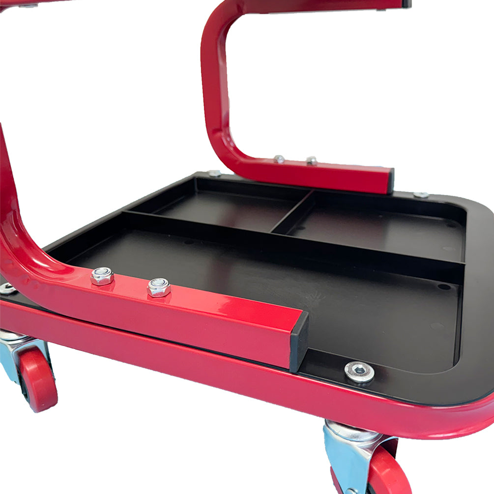 Mechanic Rolling Creeper Seat Mobile Garage Work Stool Tool Storage 150kg Load