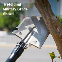 73cm Folding Shovel Saw Knife Screwdriver Compass Flint Camping Survival Tool