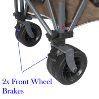 Collapsible Camping Wagon Outdoor Cart 200L Storage Trolley Off Road Wheel Black