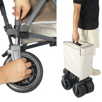 Collapsible Camping Wagon Outdoor Cart 200L Storage Trolley Off Road Wheel Black
