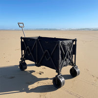 Collapsible Camping Wagon Outdoor Cart 200L Storage Trolley Off Road Wheel Black