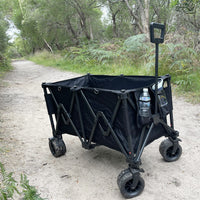 Collapsible Camping Wagon Outdoor Cart 200L Storage Trolley Off Road Wheel Black