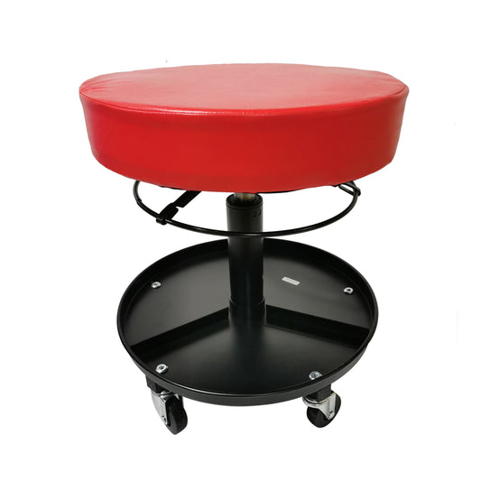 150kg Pneumatic Roller Seat Mechanic Rolling Stool with Round Tool Tray