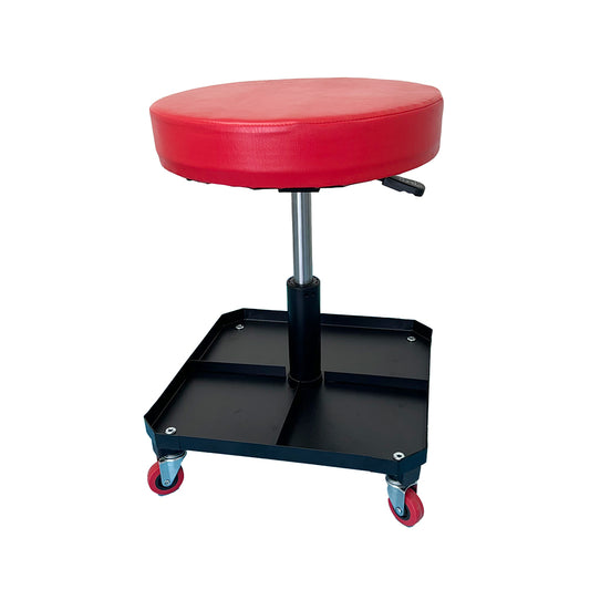 150kg Pneumatic Roller Seat Mechanic Rolling Stool with Square Tool Tray