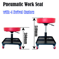 150kg Pneumatic Roller Seat Mechanic Rolling Stool with Square Tool Tray