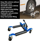 4x 12" Hydraulic Car SUV Wheel Dolly Go Jacks Vehicle Positioning Transport Jack