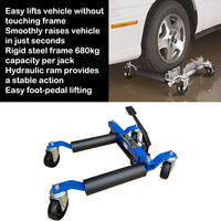 4x 12" Hydraulic Car SUV Wheel Dolly Go Jacks Vehicle Positioning Transport Jack
