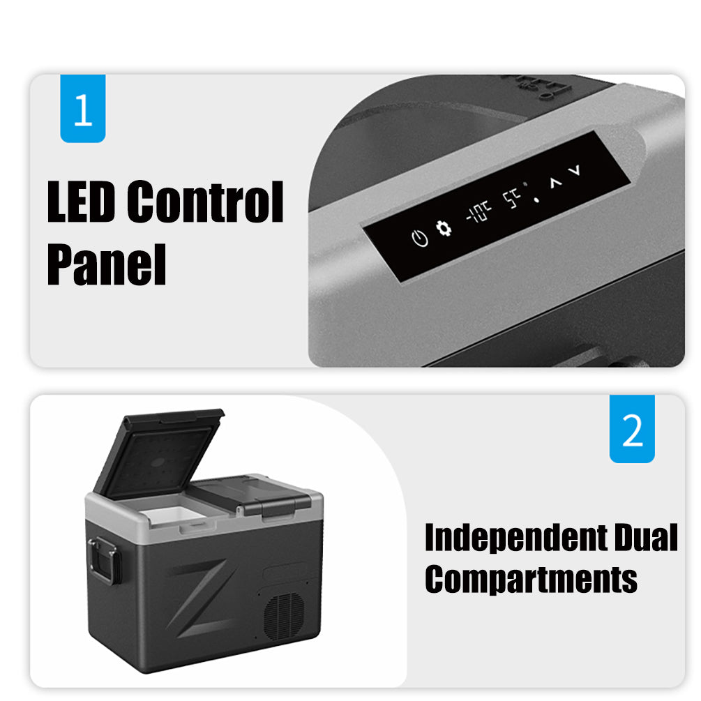 35L Portable Car Fridge Freezer Dual Zone Separate Temperature 12V/24V/240V 4WD