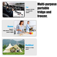 43L Portable Car Fridge Freezer Dual Zone Separate Temperature 12V/24V/240V 4WD