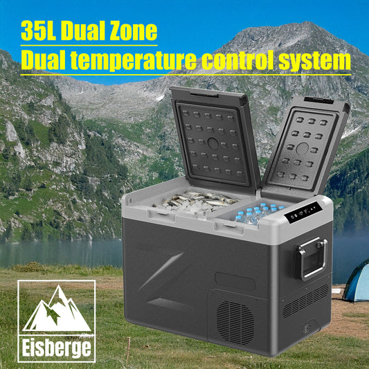 35L Portable Car Fridge Freezer Dual Zone Separate Temperature 12V/24V/240V 4WD