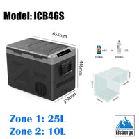 35L Portable Car Fridge Freezer Dual Zone Separate Temperature 12V/24V/240V 4WD