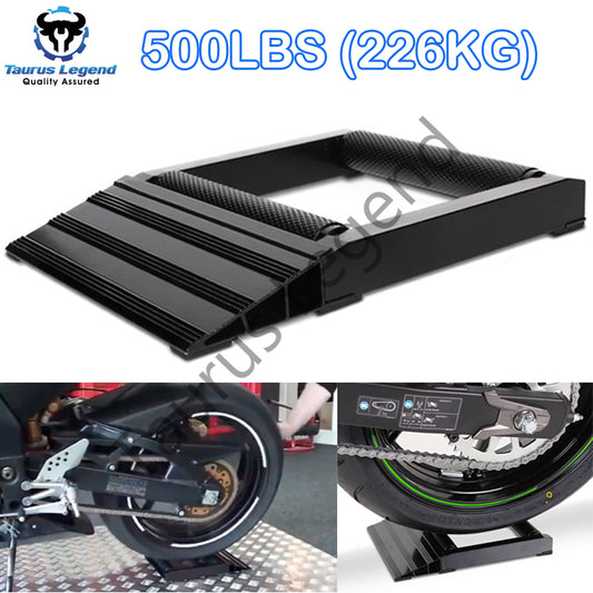 Aluminium Motorcycle Wheel Chock Motorbike Tyre Chain Maintenance Roller Stand