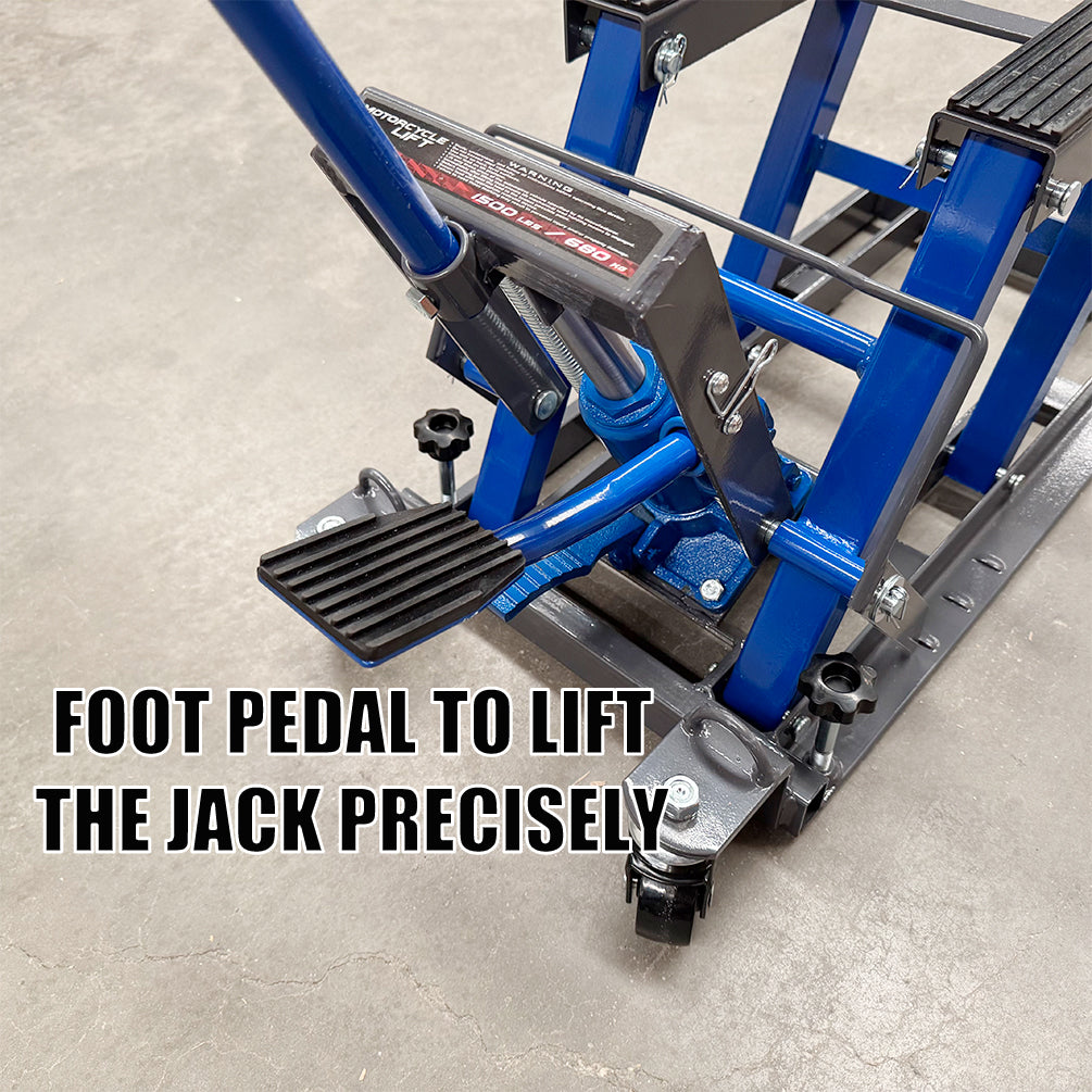 680KG Load Motorcycle Lift Jack ATV Lift Table 115mm-375mm Motorbike Stand Hoist