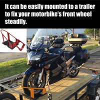 17"-21" Adjustable 680kg Motorcycle Front Wheel Chock Motorbike Trailer Stand