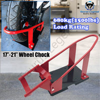 17"-21" Adjustable 680kg Motorcycle Front Wheel Chock Motorbike Trailer Stand