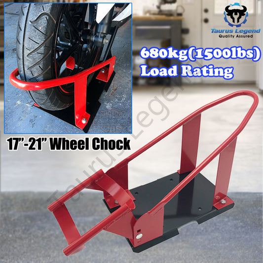 17"-21" Adjustable 680kg Motorcycle Front Wheel Chock Motorbike Trailer Stand