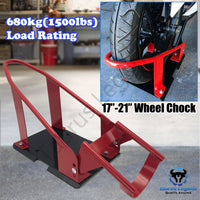 17"-21" Adjustable 680kg Motorcycle Front Wheel Chock Motorbike Trailer Stand