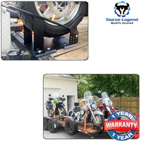 17"-21" Motorcycle Front Wheel Chock Motorbike Trailer Stand 12 Adjustable Holes