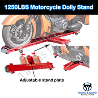567kg Heavy Motorcycle Motorbike Dolly Mover Loader Parking Stand-Red