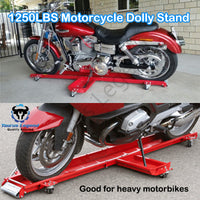 567kg Heavy Motorcycle Motorbike Dolly Mover Loader Parking Stand-Red