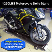 567kg Heavy Motorcycle Motorbike Dolly Mover Loader Parking Stand Wheel Chock-BK