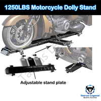 567kg Heavy Motorcycle Motorbike Dolly Mover Loader Parking Stand Wheel Chock-BK
