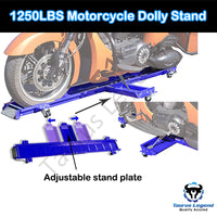 567kg Heavy Motorcycle Motorbike Dolly Mover Loader Parking Stand-Blue