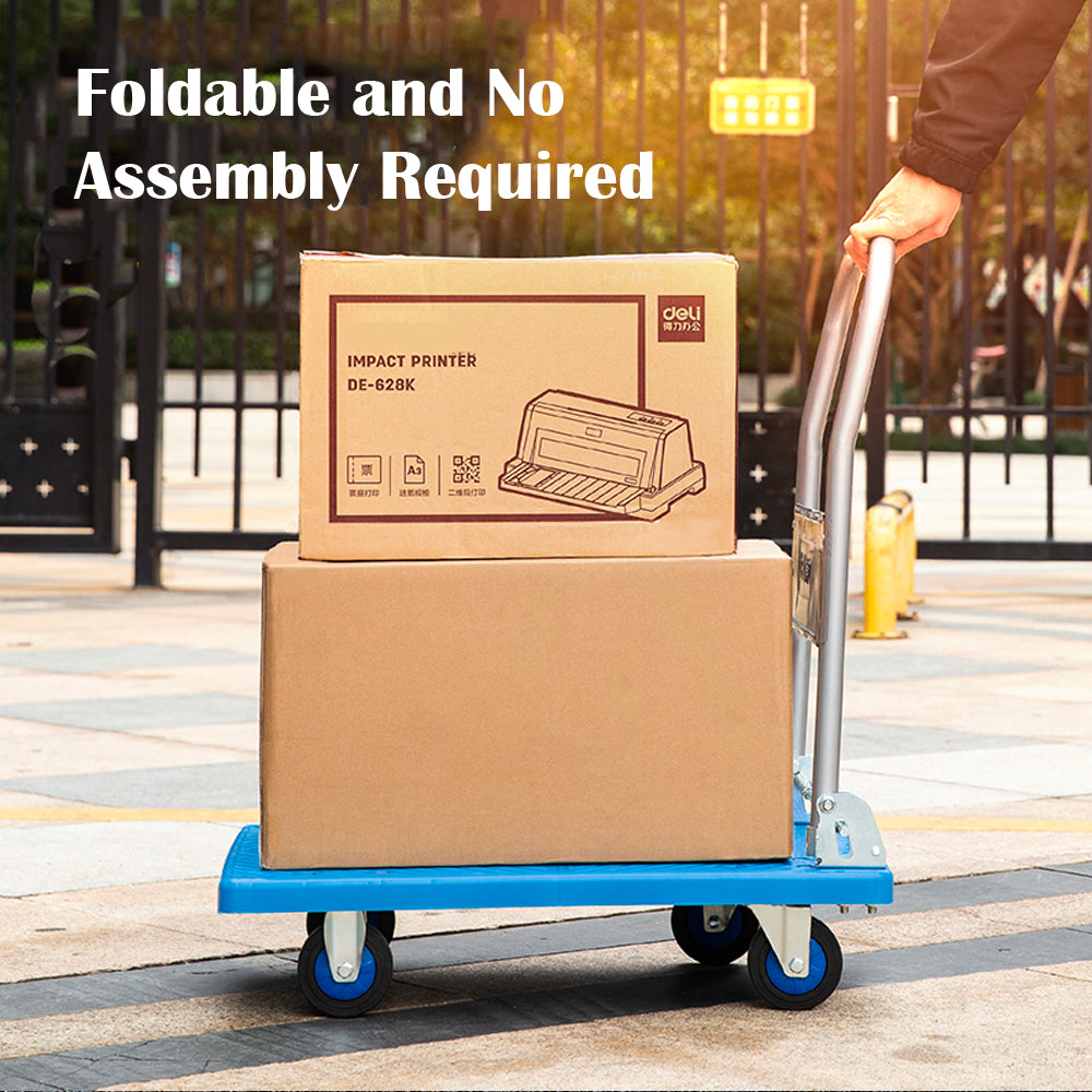 300kg Foldable Platform Trolley Hand Truck Ball Bearing Soft Rubber Castors