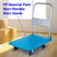 300kg Foldable Platform Trolley Hand Truck Ball Bearing Soft Rubber Castors