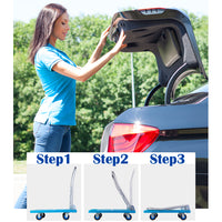 300kg Foldable Platform Trolley Hand Truck Ball Bearing Soft Rubber Castors