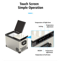 55L Dual Zone Dual Temperature Control Portable Fridge Freezer for Car Boat Home