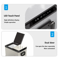 55L Dual Zone Dual Temperature Control Portable Fridge Freezer for Car Boat Home