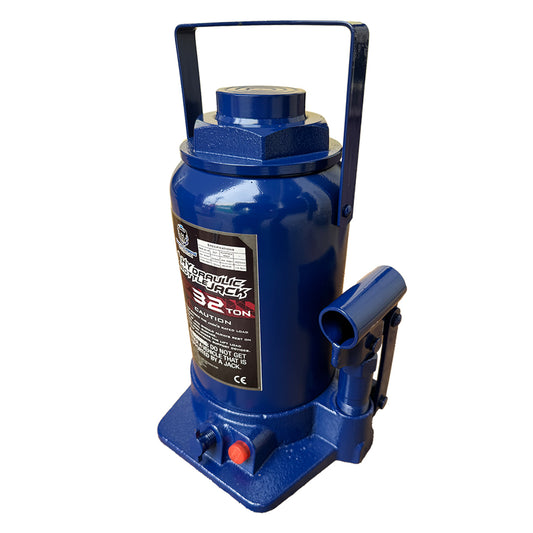 2PC 32 Ton Hydraulic Bottle Jack Car Van Truck Caravan Lift W/ Safety Valve
