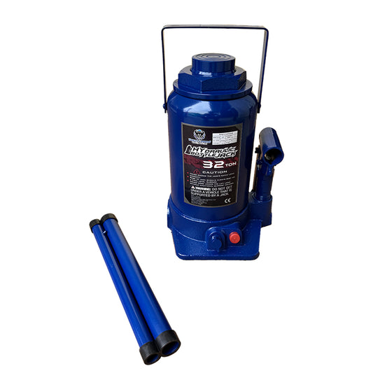 32 Ton Hydraulic Cylinder Bottle Jack Car Van Truck Caravan Lift W/ Safety Valve