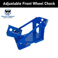 17"-21" Motorcycle Front Wheel Chock Trailer Stand 12 Holes Adjustable Blue