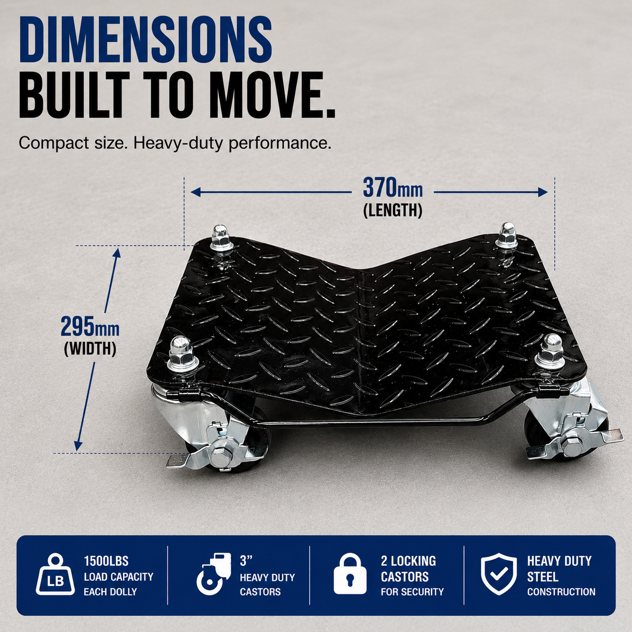 4PC Car Wheel Dolly Vehicle Positioning Jack Transport Trolley Set 2720kg Load