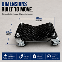 4PC Car Wheel Dolly Vehicle Positioning Jack Transport Trolley Set 2720kg Load