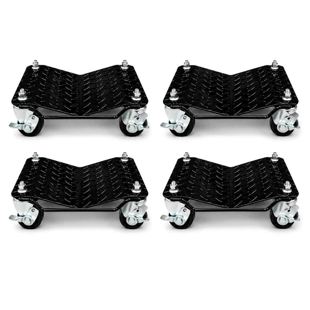 4PC Car Wheel Dolly Vehicle Positioning Jack Transport Trolley Set 2720kg Load