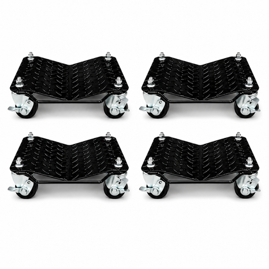 4PC Car Wheel Dolly Vehicle Positioning Jack Transport Trolley Set 2720kg Load