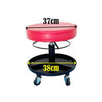 150kg Pneumatic Roller Seat Mechanic Rolling Stool with Round Tool Tray