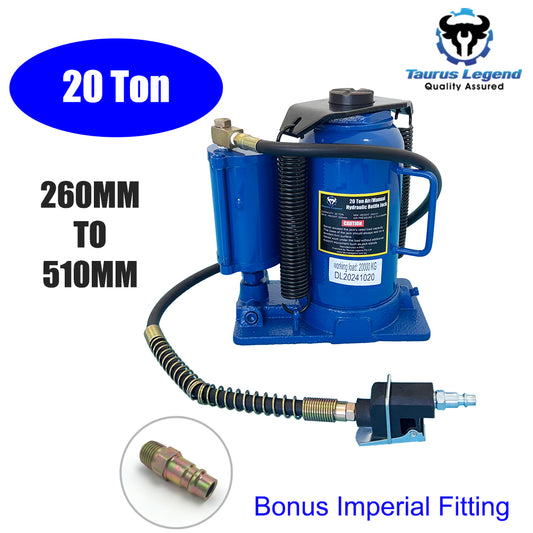 20 Ton Air & Manual Hydraulic Bottle Jack Heavy Car Truck Lift Heavy Duty Steel