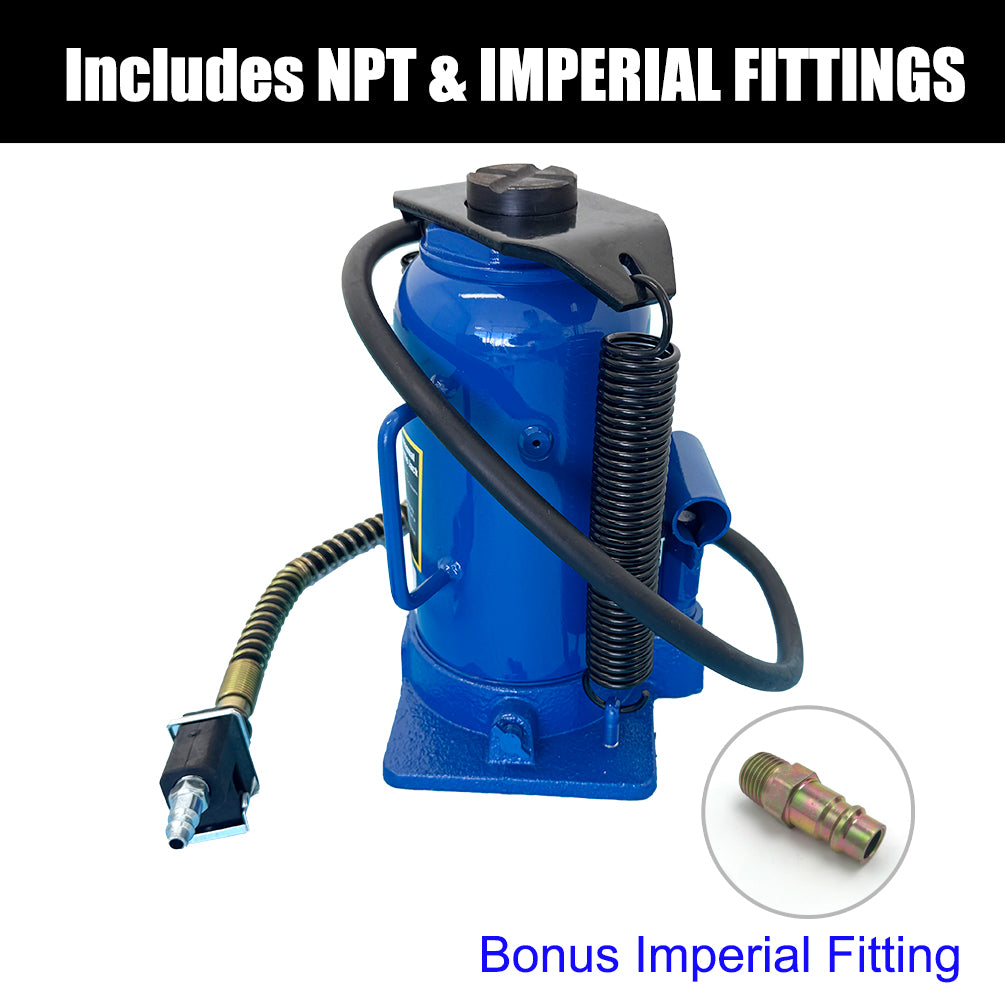 20 Ton Air & Manual Hydraulic Bottle Jack Heavy Car Truck Lift Heavy Duty Steel