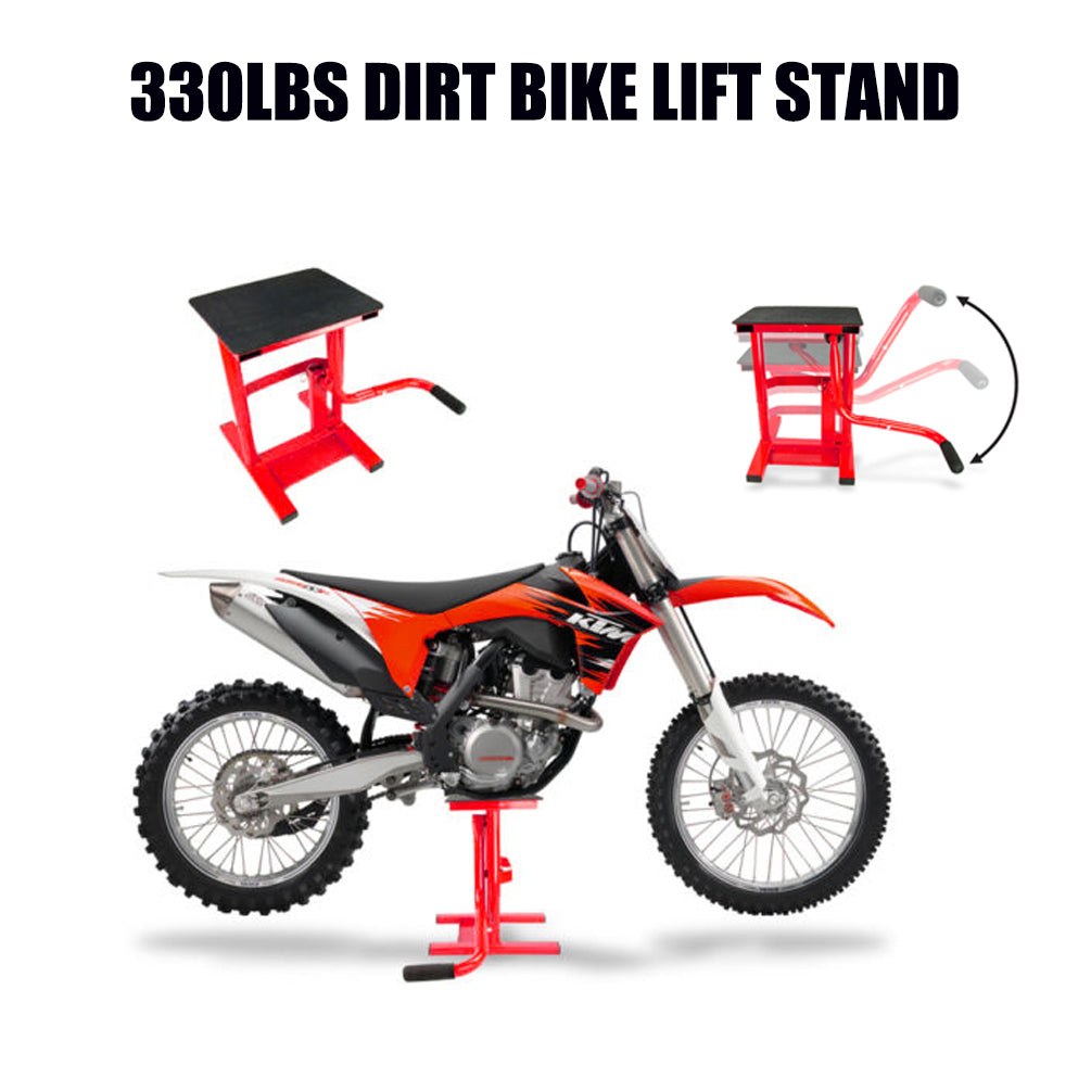 Dirt Bike Motorcycle Lift Motorbike Stand Work Bench Lifter 150kg Load Red
